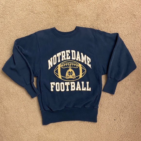 Champion Tops - Vintage Notre Dame Football Crewneck Sweatshirt